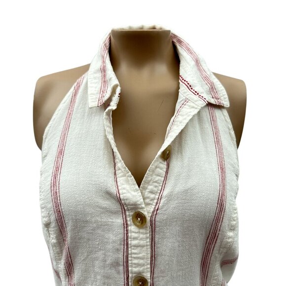 Anthropologie From the Heart of Building 18 Walsh Collared Buttondown Smocked 8 - Picture 13 of 15